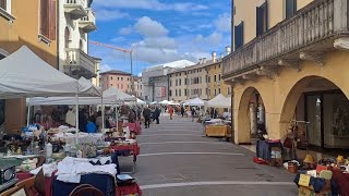 Day of big flea market Italy Sacile [upl. by Saxen]