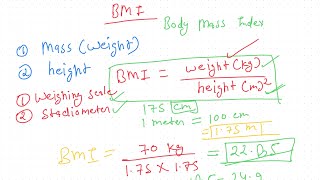 How to calculate BMI formula  normal BMI  Body mass index [upl. by Anialad]