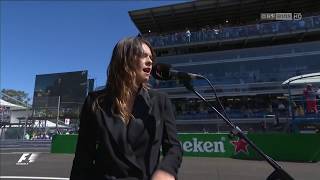 Italian anthem performed by Francesca Michielin Formula 1 Italian GP 2017 [upl. by Narok]