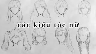 1 cách vẽ các kiểu tóc nữ anime 💖 how to draw girls hairstyles [upl. by Four965]