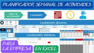 Planificador Semanal de Actividades📆en Excel✅para la Empresa [upl. by Tletski191]