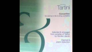 Tartini  Concertino for Clarinet and Piano  3  Adagio  arr GJacob [upl. by Donelson]