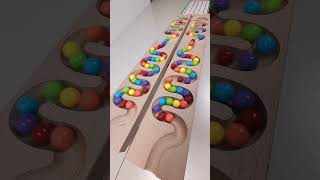 marble Run Race ASMR 157 Wooden Wave Course Colorful Marbles marblerun marblerunrace asmr [upl. by Suciram]