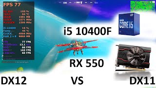 Fortnite DX12 vs DX11 Gameplay  i510400F and RX550 2GB  FPS TEST Benchmark  DX12 DX11 comparison [upl. by Nealah]