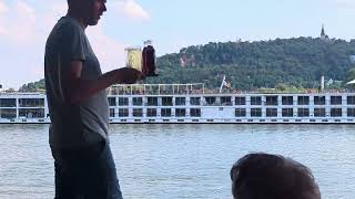 Viking cruise ship on Rhine RiverRudesheim7202024 [upl. by Ransome]