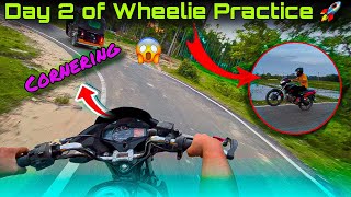 Day 2 of Wheelie Practice 🚀  How to Do Wheelies And Cornering  motovog [upl. by Omoj]