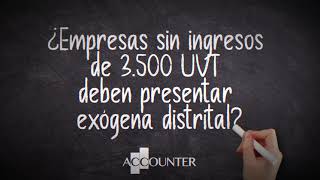 ¿Empresas sin ingresos de 3500 UVT deben presentar exógena distrital [upl. by Eilzel]