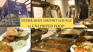 Hyderabad Airport Lounge  Unlimited Food in Airport  Hyderabad Airport Lounge Review [upl. by Oravla]