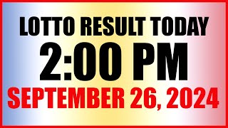 Lotto Result Today 2pm September 26 2024 Swertres Ez2 Pcso [upl. by Keavy]