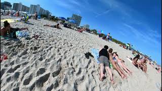 🇺🇸 Relaxing day at Miami beach walk  beach walk 4k [upl. by Marchak465]