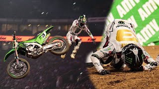 Romain Febvre horrible crash Supercross Paris 2021 [upl. by Roskes942]