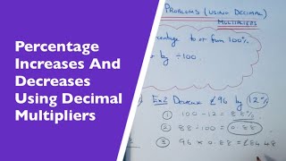 How To Increase Or Decrease Money By A Percentage Using The Decimal Multiplying Method [upl. by Manolo]