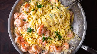 How To Make Creamy Shrimp Alfredo In Under 30 Minutes [upl. by Onifur171]