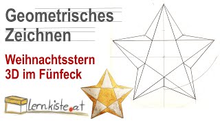 Geometrisches Zeichnen  3D Weihnachtsstern im Fünfeck [upl. by Lavine]