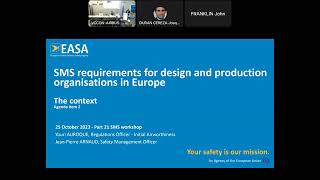 EASA Certification Conference 2023 Day 2 — SMS in Design and Manufacturing edited [upl. by Anual]