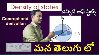 Density of states  complete concept and derivation  Density of states in Telugu [upl. by Grove]