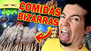 Comidas estranhas da China Vlog de Viagem [upl. by Etnovad]