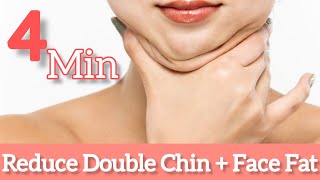 4 Mins REDUCE DOUBLE CHIN  FACE FAT NECK FAT with Face Exercise  Face and Neck Fat Removal [upl. by Hermione616]