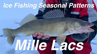 Mille Lacs Ice Fishing Seasonal Patterns Walleye Perch Pike and Tullibee [upl. by Yllak]