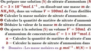 Exercice 4 Les grandeurs physiques liées à la quantité de matière [upl. by Cedell]