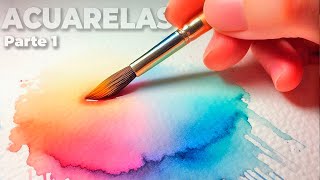 Cómo pintar con Acuarelas  Tutorial BÁSICO para principiantes  Parte 1 [upl. by Dronel285]