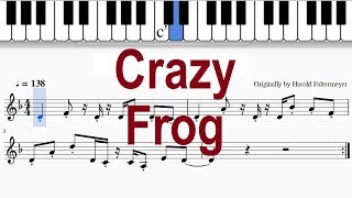 Crazy Frog  Axel F  Piano Sheet Music amp Notes  Fast  Slow  Very Slow [upl. by Akinorev]