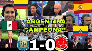 ASI NARRO EL MUNDO ARGENTINA CAMPEON DE LA COPA AMERICA ARGENTINA 1 COLOMBIA 0 [upl. by Seto480]