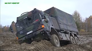 Zwei UTF ZLK 5t im Schlamm hoffnungslos festgefahren Bergepanzer 3A1 Büffel kommt zur Hilfe [upl. by Ttirrej]