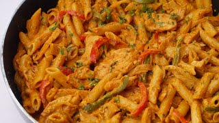 Chicken Fajita PastaQuick And Easy Recipe By Recipes Of The World [upl. by Troxell]