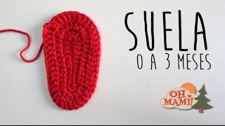 SUELA A CROCHET PARA BEBÉ DE 0 A 3 MESES [upl. by Luciano]