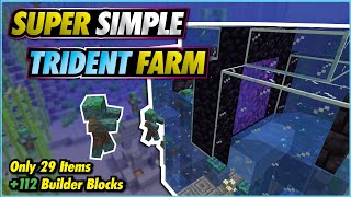 Minecraft Trident  Drowned Farm 🔱 Easy NO REDSTONE  118117 [upl. by Inami]