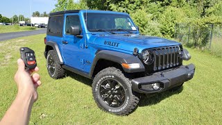 2022 Jeep Wrangler Willys 4X4  Start Up Walkaround Test Drive and Review [upl. by Mikiso928]