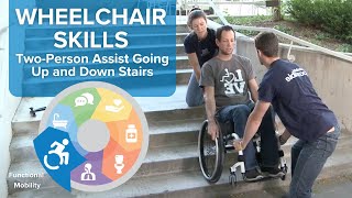 Craig Hospital Wheelchair Skills TwoPerson Assist Going Up and Down Stairs [upl. by Barrett]