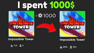 I spent 1000 robux to sponsor my Roblox game [upl. by Ahsiekam7]