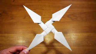 How To Make a Paper Kunai Shuriken Ninja Star  Origami [upl. by Rehpotsihrc]