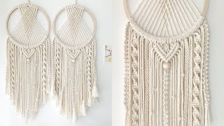 MACRAME DIYsub CROSS DREAMCATCHER  마크라메 크로스 드림캐쳐 만들기 [upl. by Nnyltiak]