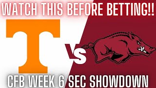 Tennessee vs Arkansas Predictions Picks and Best Bets  College Football Picks Week 6 [upl. by Blinny]