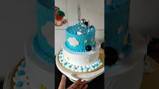 Two tiered Mickey Mouse themed butterscotch flavoured customized cake designPlz subscribe for more🙏 [upl. by Nanoc]