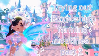 Trying out Royale high farming routines part 2 BeomBear [upl. by Nydia]