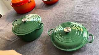 Le Creuset Olive Branch Collection vs Le Creuset Signature Enameled Cast Iron Round Dutch Oven [upl. by Nylegna725]