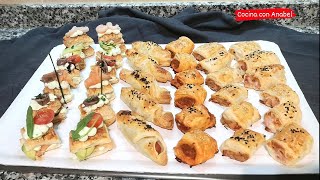 APERITIVOS DE HOJALDRE SALADOS ¡10 IDEAS FÁCILES RECETA NAVIDEÑA [upl. by Enneite]