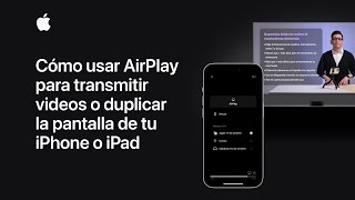 Cómo transmitir video o duplicar pantalla en el iPhone o iPad con AirPlay  Soporte técnico de Apple [upl. by Eimmat]