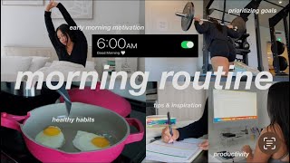 6AM morning routine🌱 peaceful amp productive changing my life healthy tips making goals 2023 [upl. by Tades]