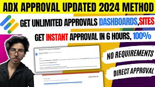 ADX Approval Updated Method 2024  In Just 6 Hours  Get Unlimited Adx Approvals on Dashboards Webs [upl. by Breena319]