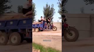 Double EXEL electric tricycle full of power drive on rural areas farmers good helper part242 [upl. by Ettezel]