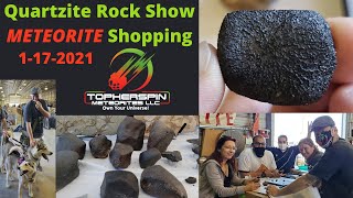 Buying Meteorites at Quartzsite Arizona Rock Show 2021 LIVE on Facebook 11721 Mars Chondrites [upl. by Ayhdnas853]