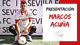 Presentación de Marcos Acuña con el Sevilla FC [upl. by Yorick]