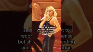 Sabrina Carpenter Reacts to Fan Recording During Nonsense 🤯 shorts sabrinacarpenter [upl. by Ahsayn289]