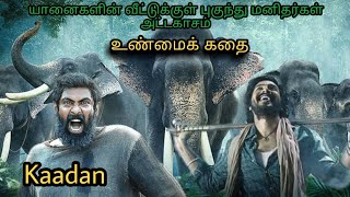 Kaadan full movie story explained in tamil  Tamil voice over  Kaadan in tamil [upl. by Ahsikar]