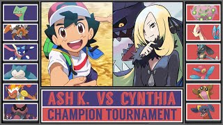 FINAL ASH vs CYNTHIA  Pokémon Champion Tournament Battle 7 [upl. by Alvira]